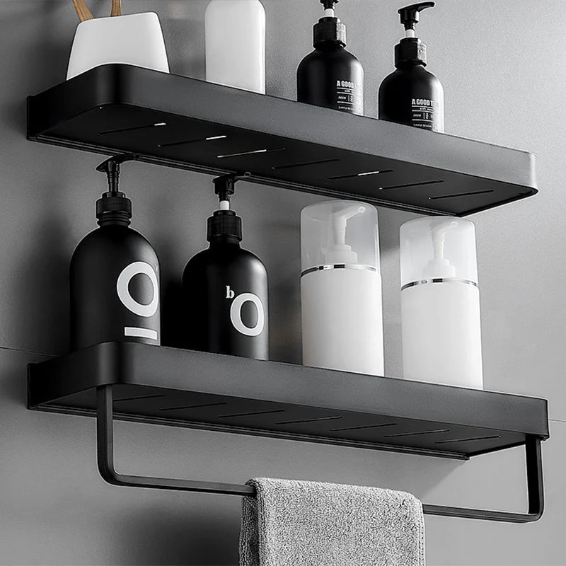 Mattschwarzes modernes Badezimmer-Set 1/2 – Edelstahl-Badezimmerregal