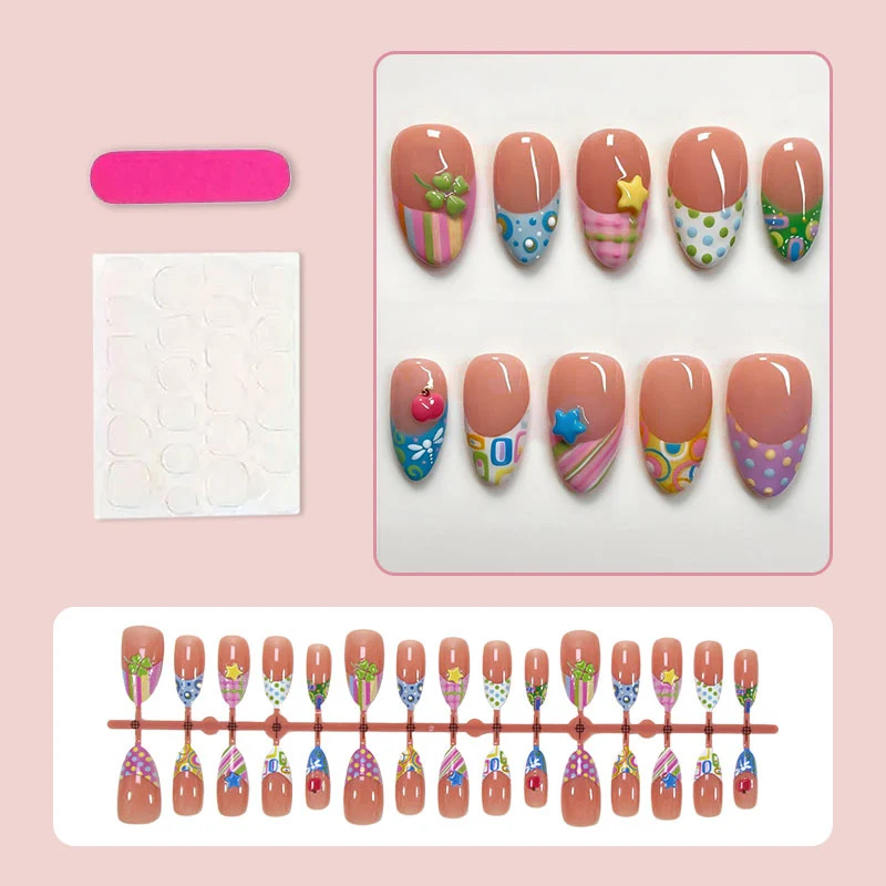 Kunstnagelset mit bunten Sommermotiven Brehn