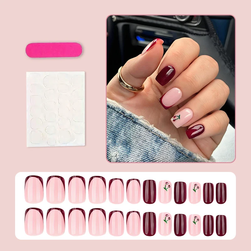 Kunstnagelset mit eleganten Blüten- und Farbverlauf-Designs Brehn