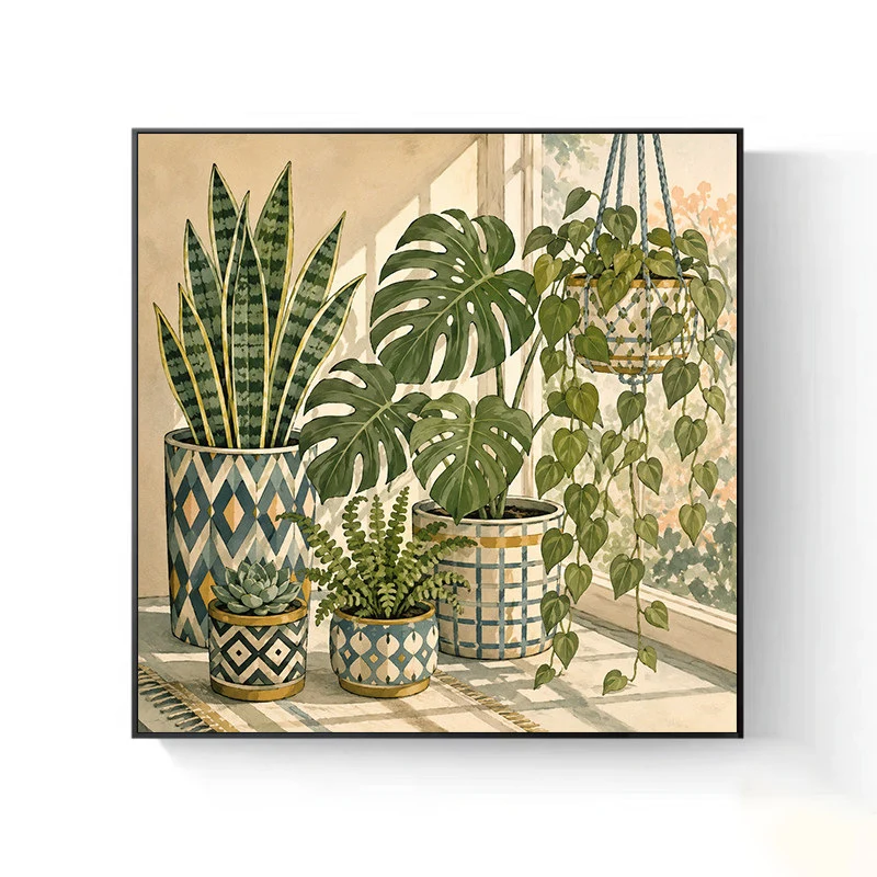 Dekorative Indoor-Pflanzen Kunst Leinwanddruck