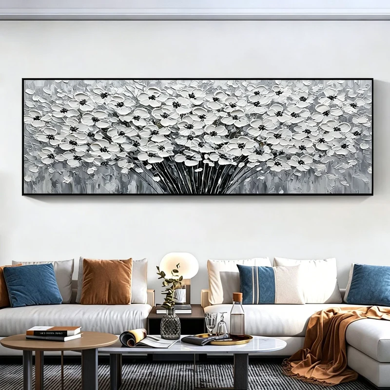 Abstrakte Blumenleinwandkunst für Zuhause