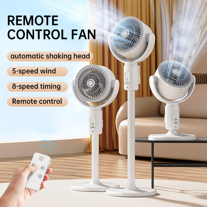 Skanto Motor Standventilator, 20dB sehr leiser Ventilator, 30m Wurfweite, 2465m³/h Luftvolumen, Ventilator mit Fernbedienung und Kühlung | Skanto