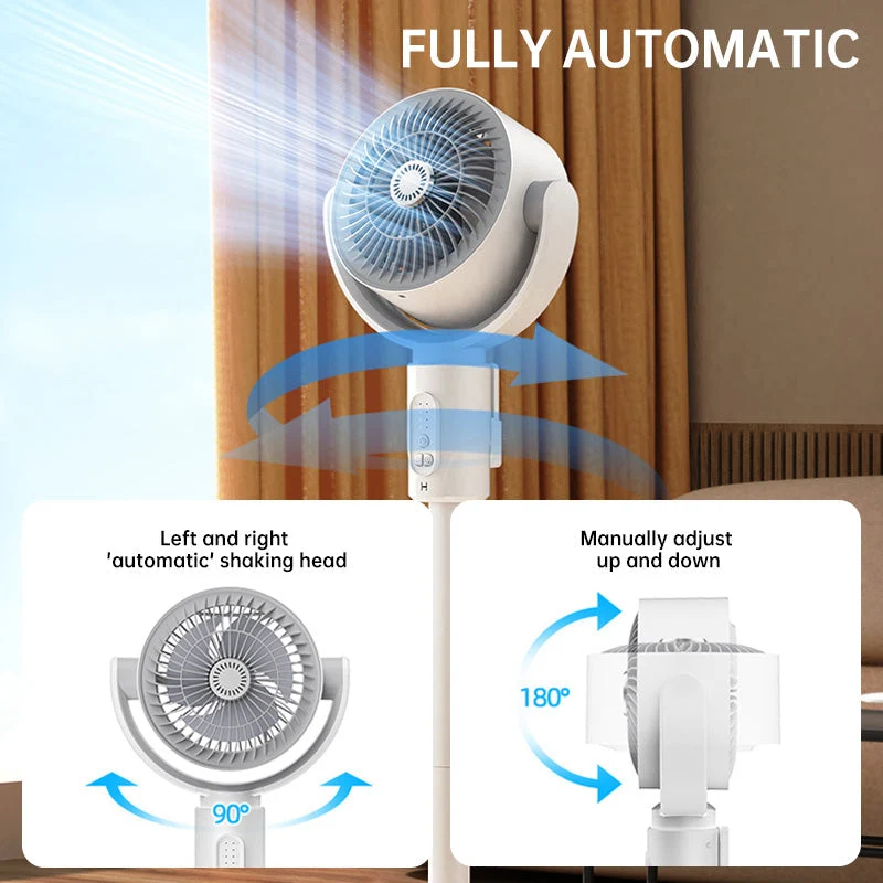Skanto Motor Standventilator, 20dB sehr leiser Ventilator, 30m Wurfweite, 2465m³/h Luftvolumen, Ventilator mit Fernbedienung und Kühlung | Skanto