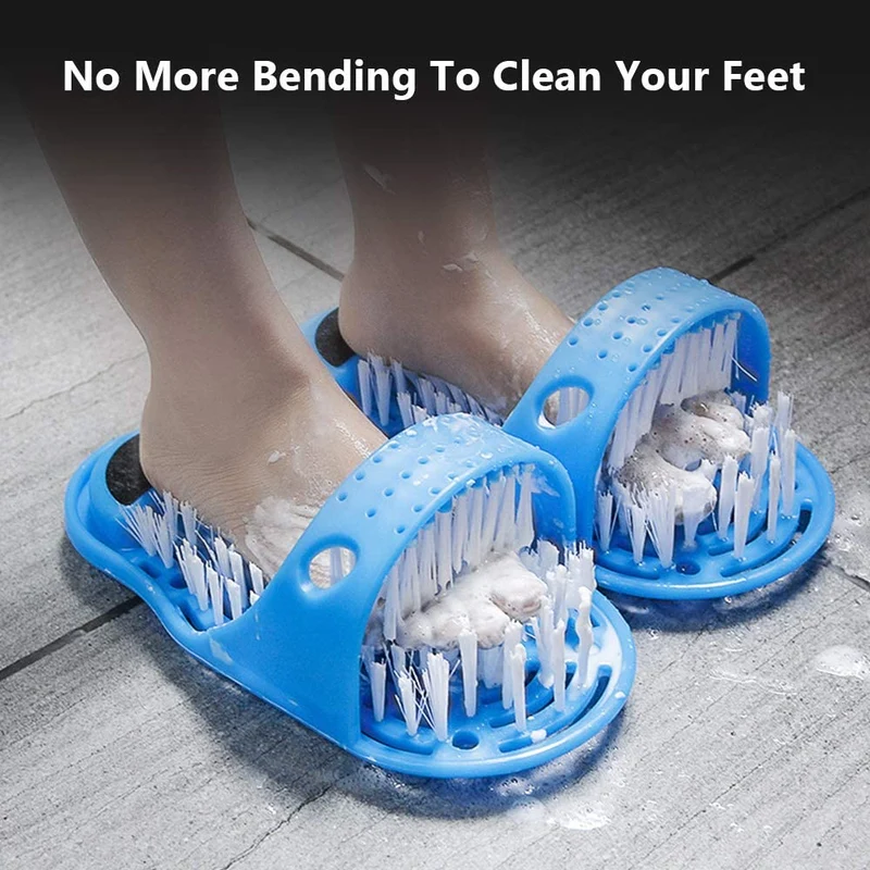 Easy Feet Reinigungsbürste Peeling Fußmassage-Slipper für Unisex Erwachsene, 1 Stk (Blau) Skanto