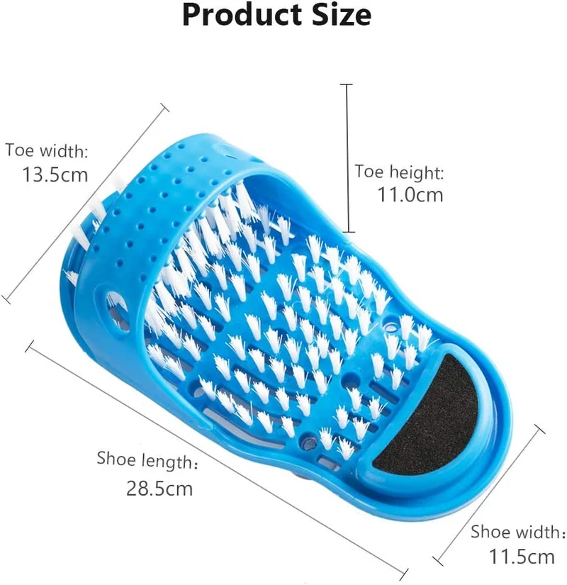Easy Feet Reinigungsbürste Peeling Fußmassage-Slipper für Unisex Erwachsene, 1 Stk (Blau) Skanto