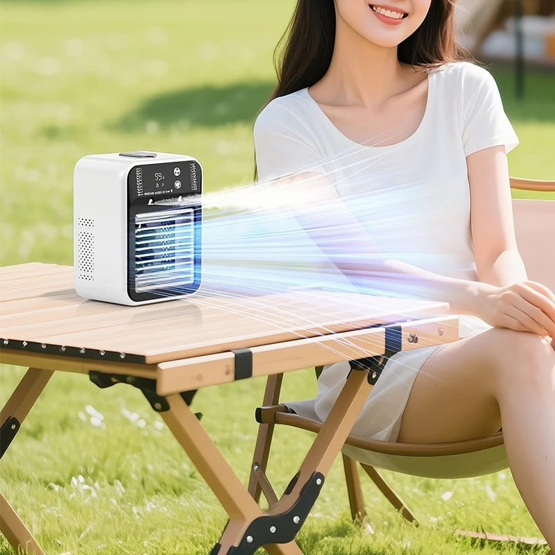 Tragbarer 3-in-1 Kühlventilator mit 2-Gang-Nebel | Skanto