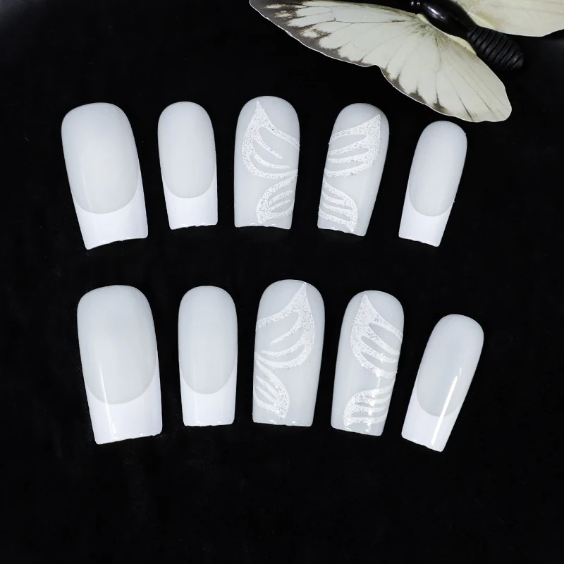 Kunstnagelset mit elegantem transparentem Design Brehn