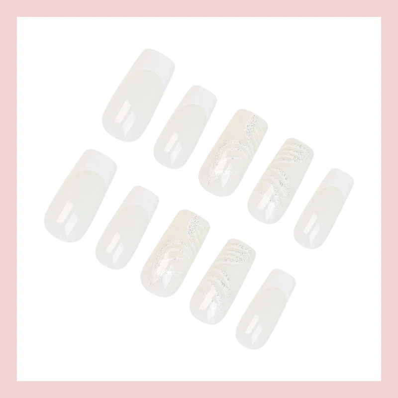 Kunstnagelset mit elegantem transparentem Design Brehn