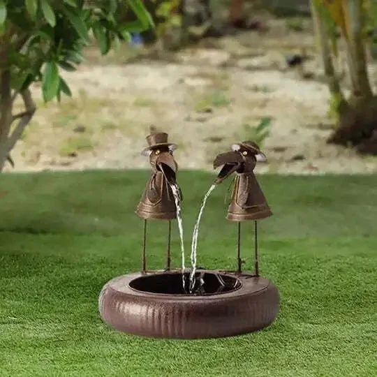 Tierfigur | Bezaubernder Wasserfallbrunnen für den Außenbereich Skanto