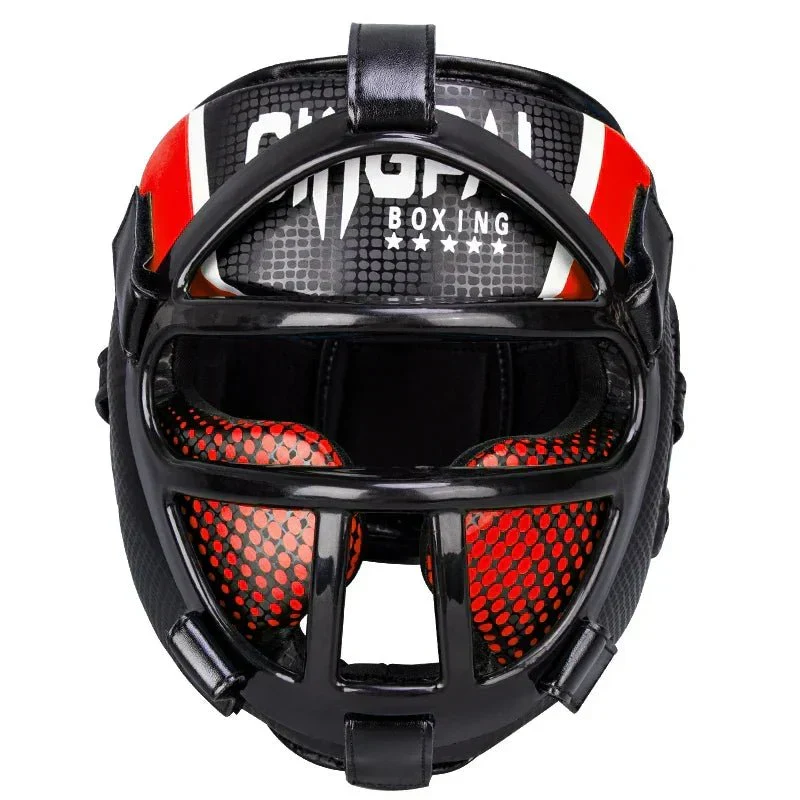 Skanto | Fightguard Premium Kopfschutz mit Gesichtsmaske – Vollständiger Kopf- und Gesichtsschutz für Sparring, Muay Thai, Taekwondo und Kampfsporttraining
