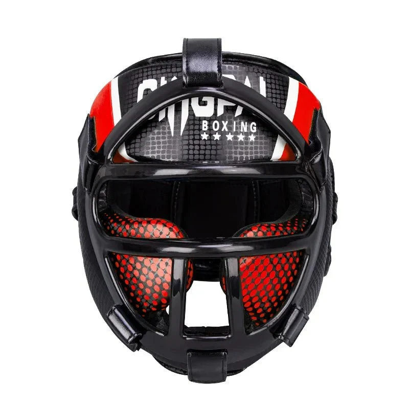 Skanto | Fightguard Premium Kopfschutz mit Gesichtsmaske – Vollständiger Kopf- und Gesichtsschutz für Sparring, Muay Thai, Taekwondo und Kampfsporttraining