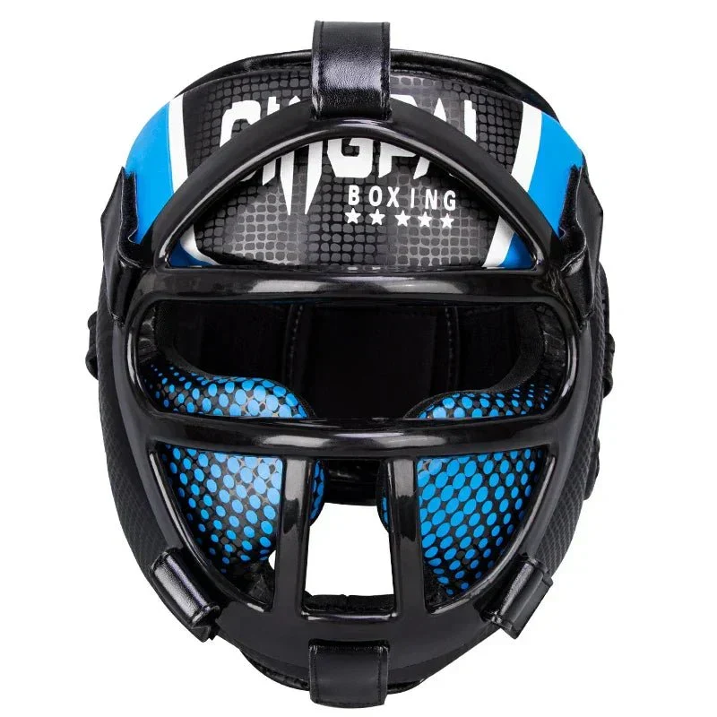 Skanto | Fightguard Premium Kopfschutz mit Gesichtsmaske – Vollständiger Kopf- und Gesichtsschutz für Sparring, Muay Thai, Taekwondo und Kampfsporttraining