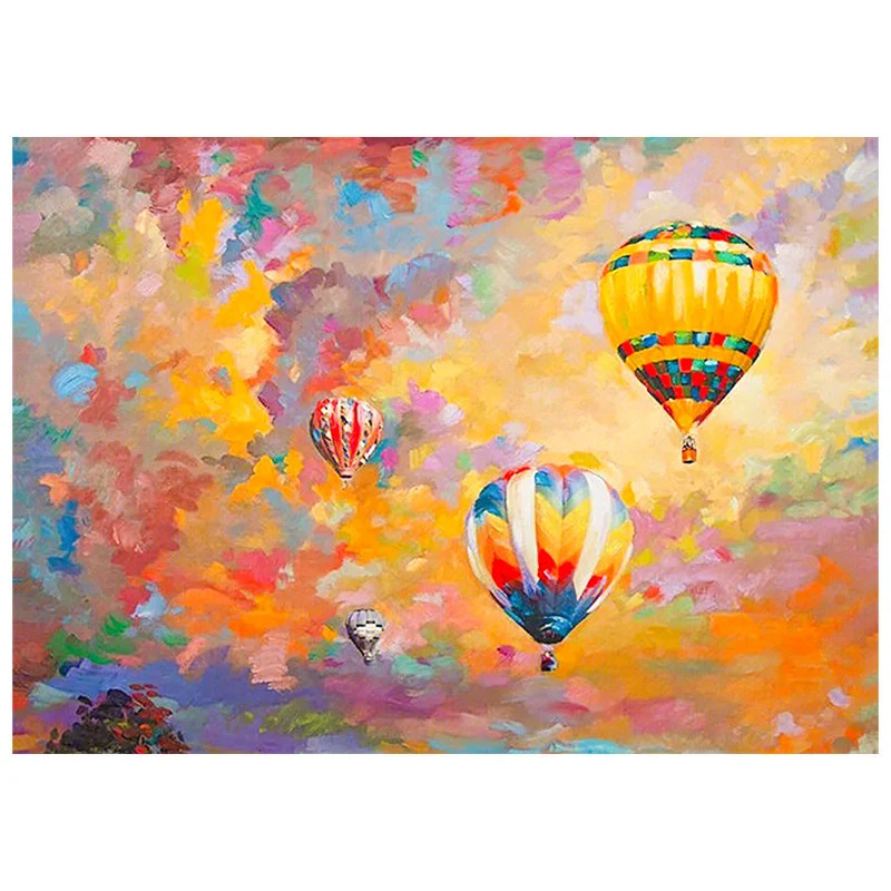 Bunte Heißluftballon-Leinwandkunst