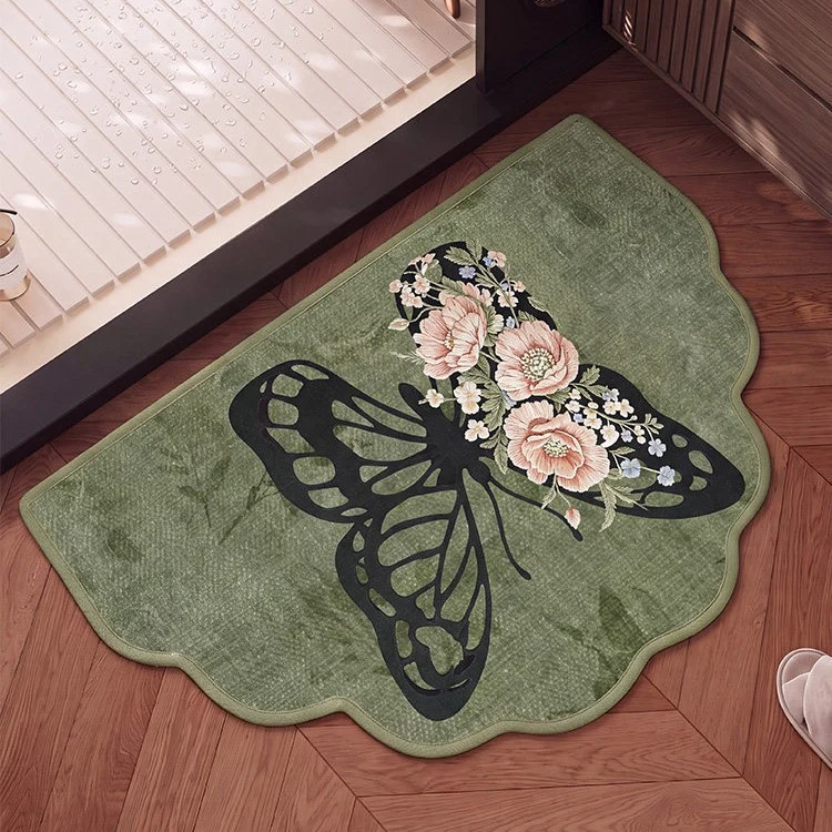 Floral bestickte Badezimmermatte für das Zuhause