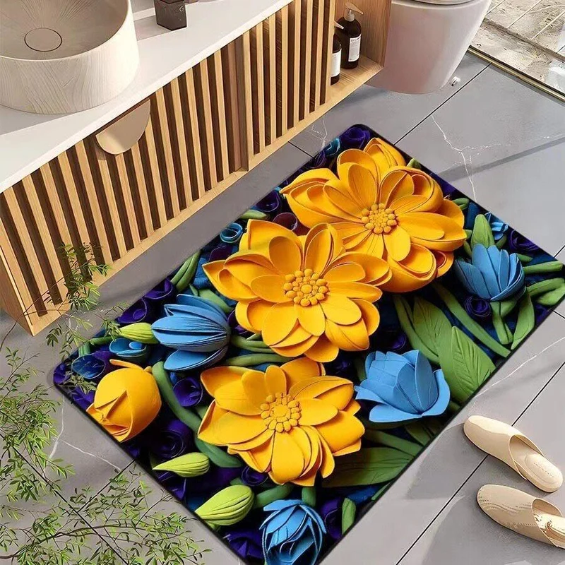 Elegante florale dekorative Badmatte