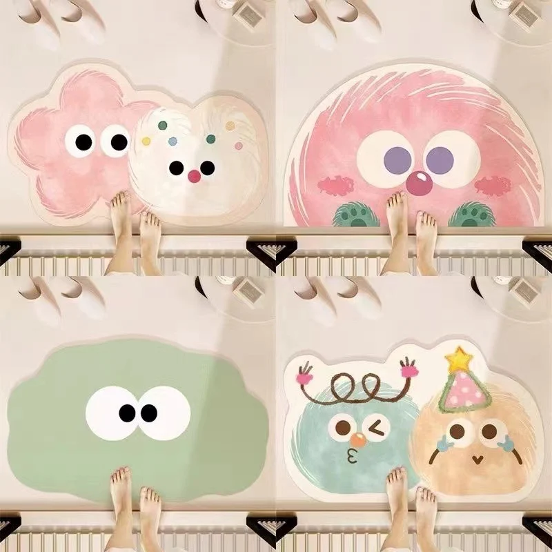 Verspielt mit Cartoon-Motiv Badmatte