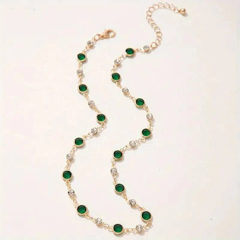 Skanto | Smaragd- und Diamant-Choker-Halskette mit Abständen