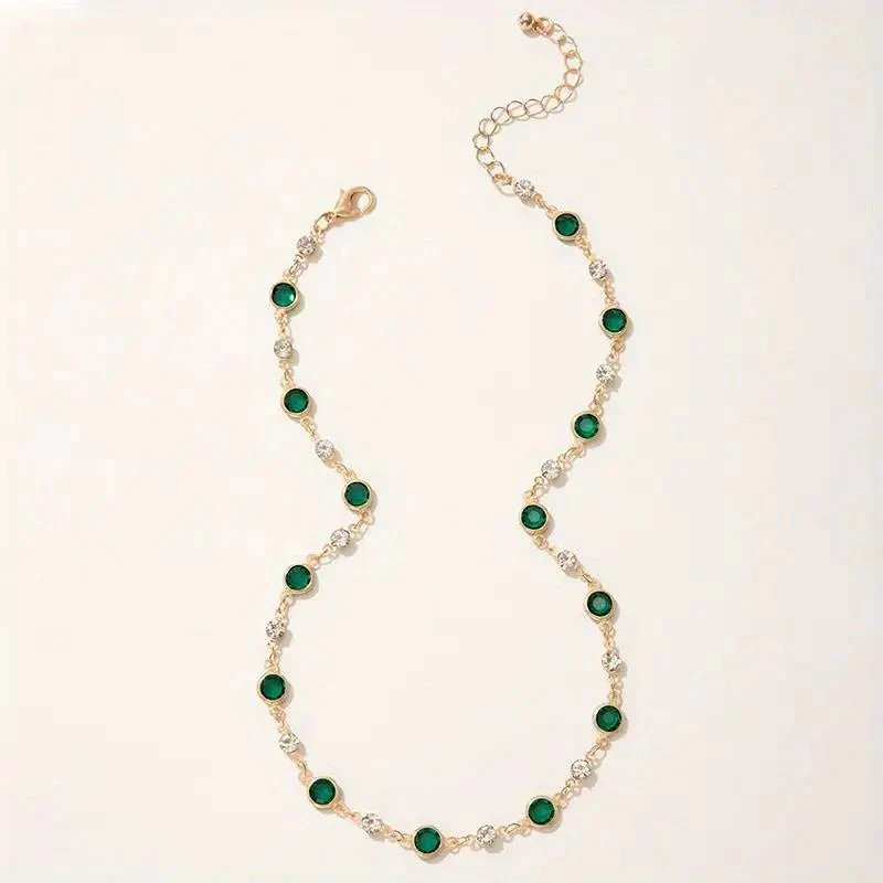 Skanto | Smaragd- und Diamant-Choker-Halskette mit Abständen