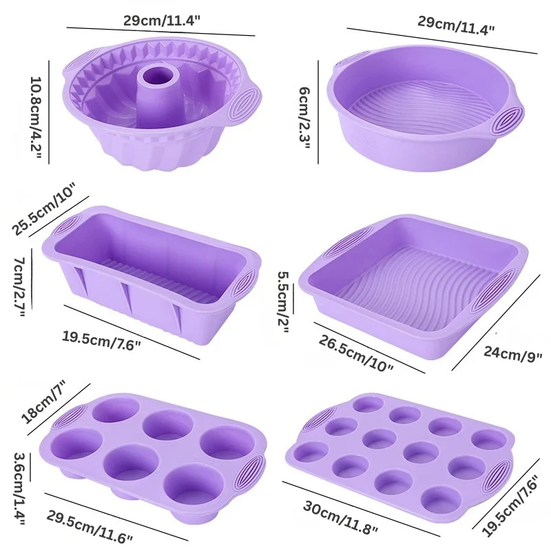 Antihaft-Silikon-Backwerkzeuge Kuchen-Muffin-Brot-Backformen Zubehör | Skanto
