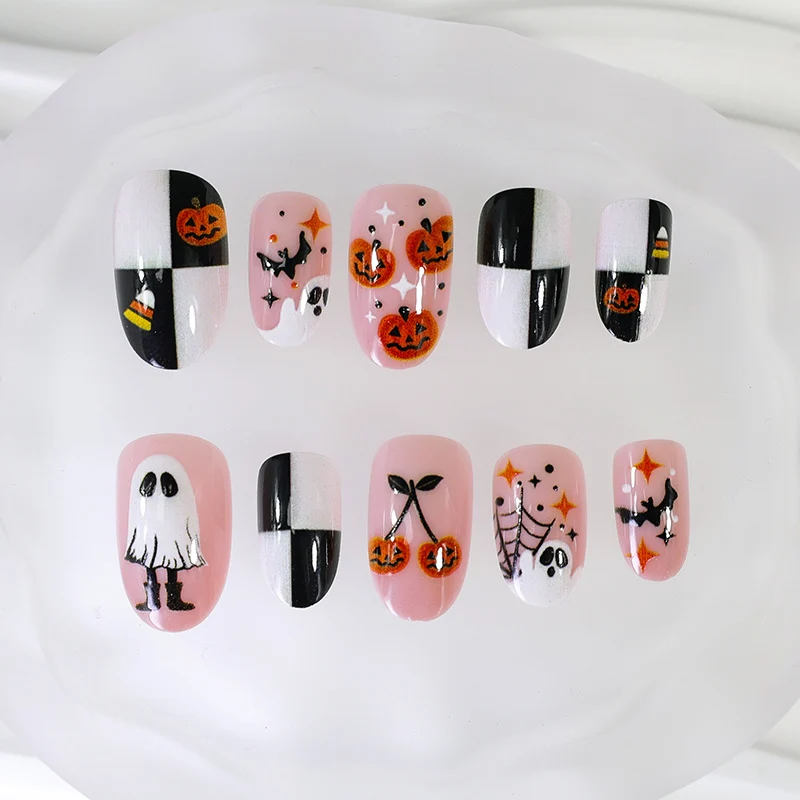 Halloween Kunstnagelset mit gruseligen Motiven Brehn