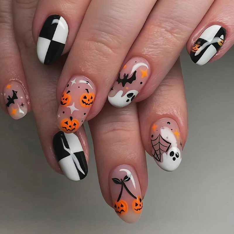 Halloween Kunstnagelset mit gruseligen Motiven Brehn