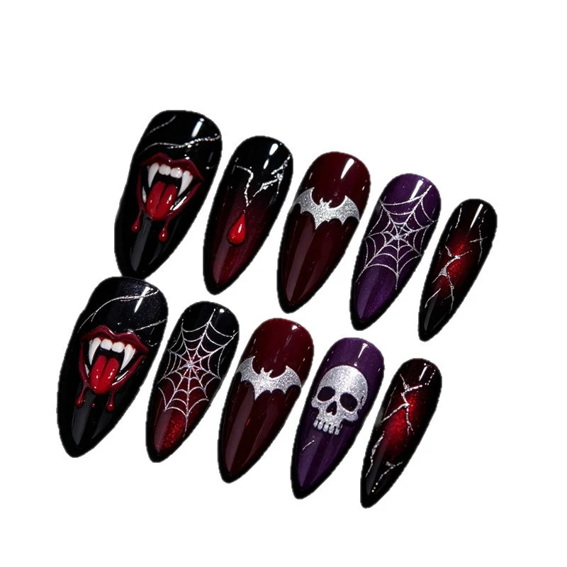 Halloween Kunstnagelset mit gruseligen Halloween-Motiven Brehn