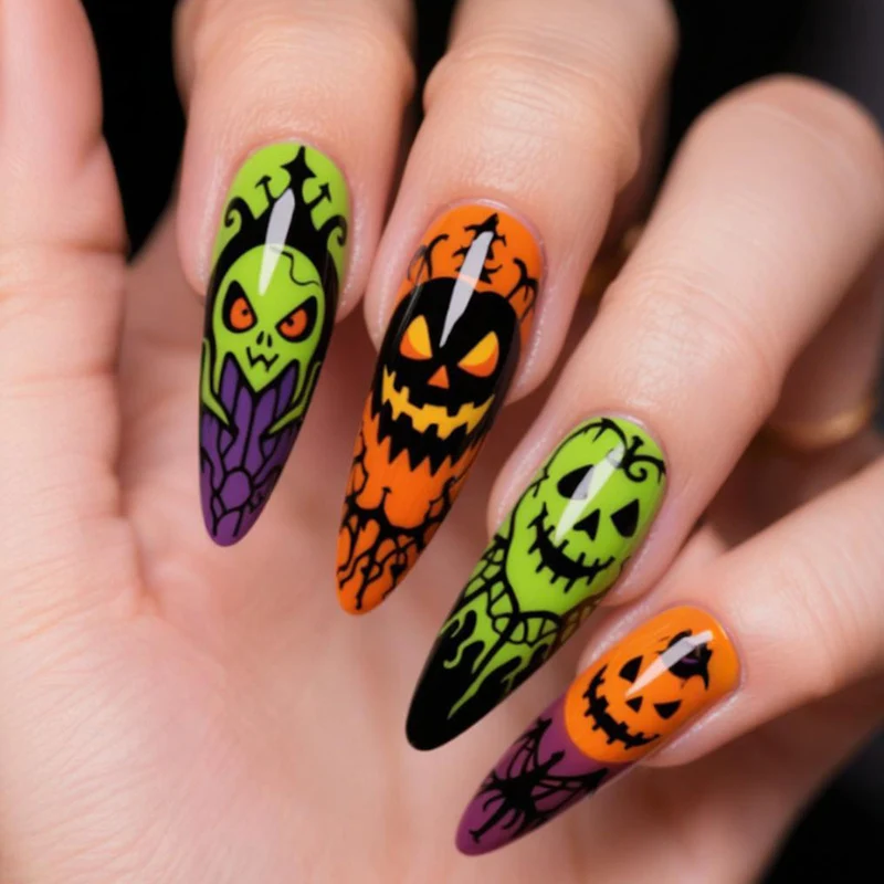 Halloween Kunstnagelset mit gruseligem Design und kreativen Motiven Brehn