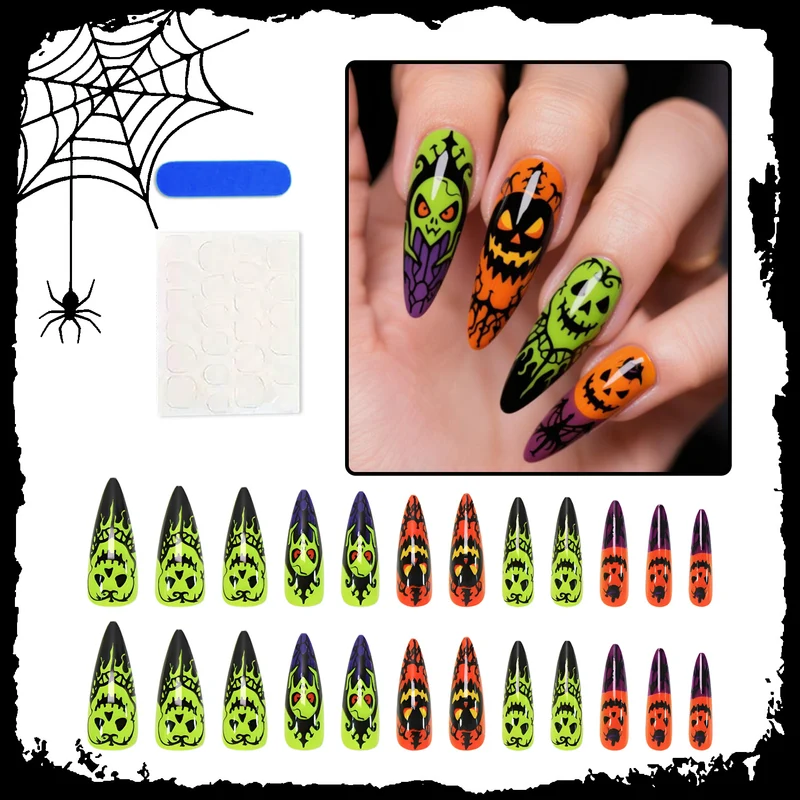 Halloween Kunstnagelset mit gruseligem Design und kreativen Motiven Brehn