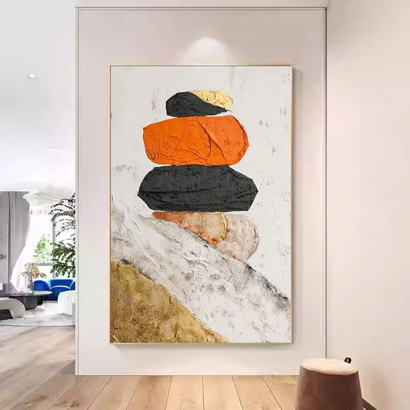 Abstrakte Texturierte Leinwand Wandkunst Dekor