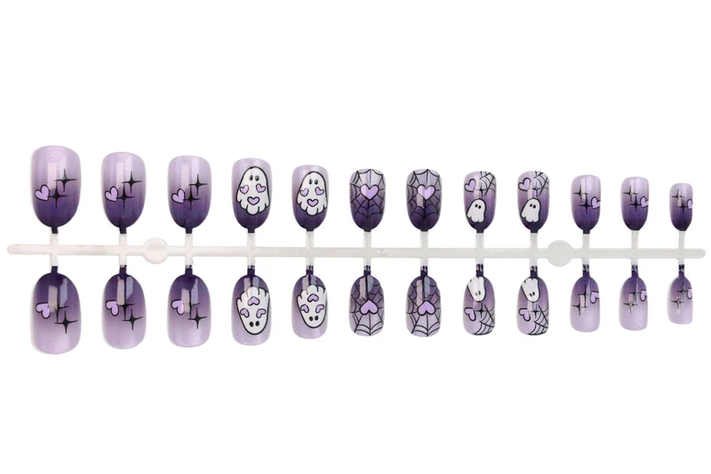 Halloween Kunstnagelset mit Geister- und Spinnenmotiven Brehn