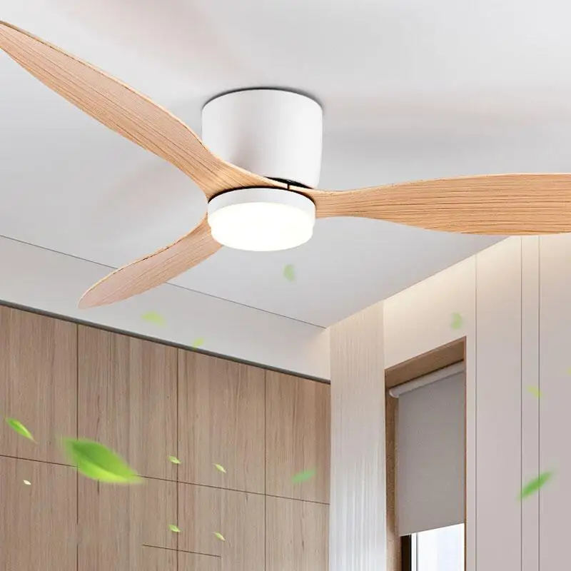 42/52 Zoll Deckenventilatoren mit LED-Licht – 3 Farben, 6 Geschwindigkeiten DC-Motor, Fernbedienung, flache dekorative Ventilatoren mit Beleuchtung | Skanto