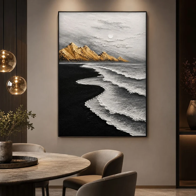 Abstraktes Küstenlandschaft Leinwand Kunstwerk