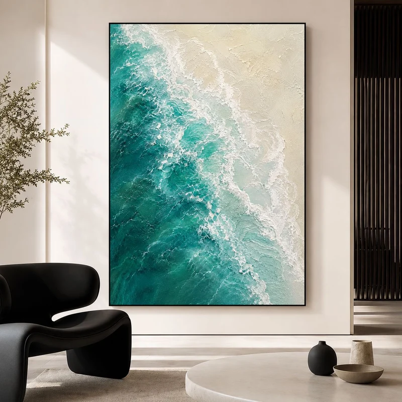 Abstraktes Küstenlandschaft Leinwand Kunstwerk