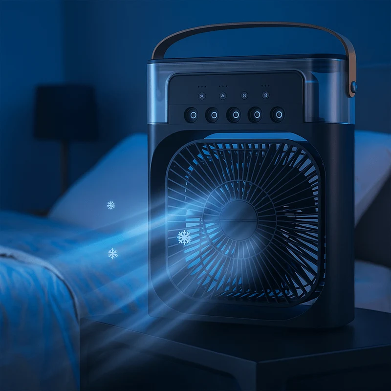 Tragbarer leiser 3-in-1 LED-Kühlventilator | Skanto