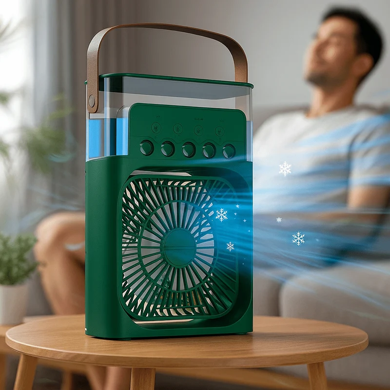Tragbarer leiser 3-in-1 LED-Kühlventilator | Skanto