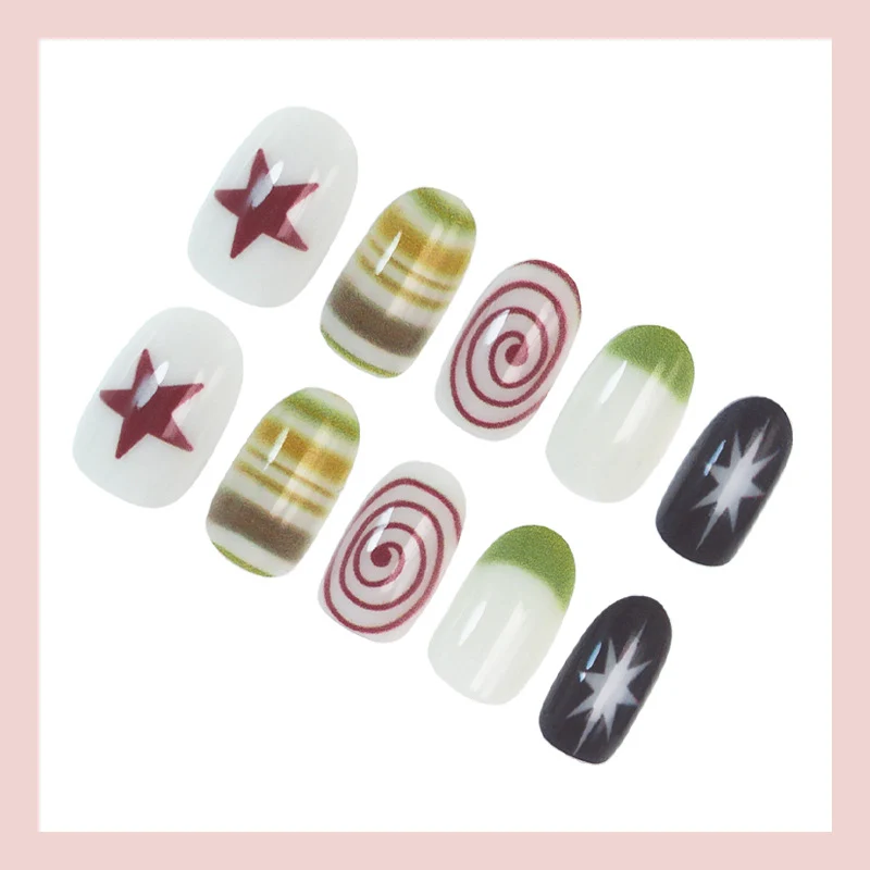 kreatives Kunstnagelset mit modernen geometrischen Designs Brehn