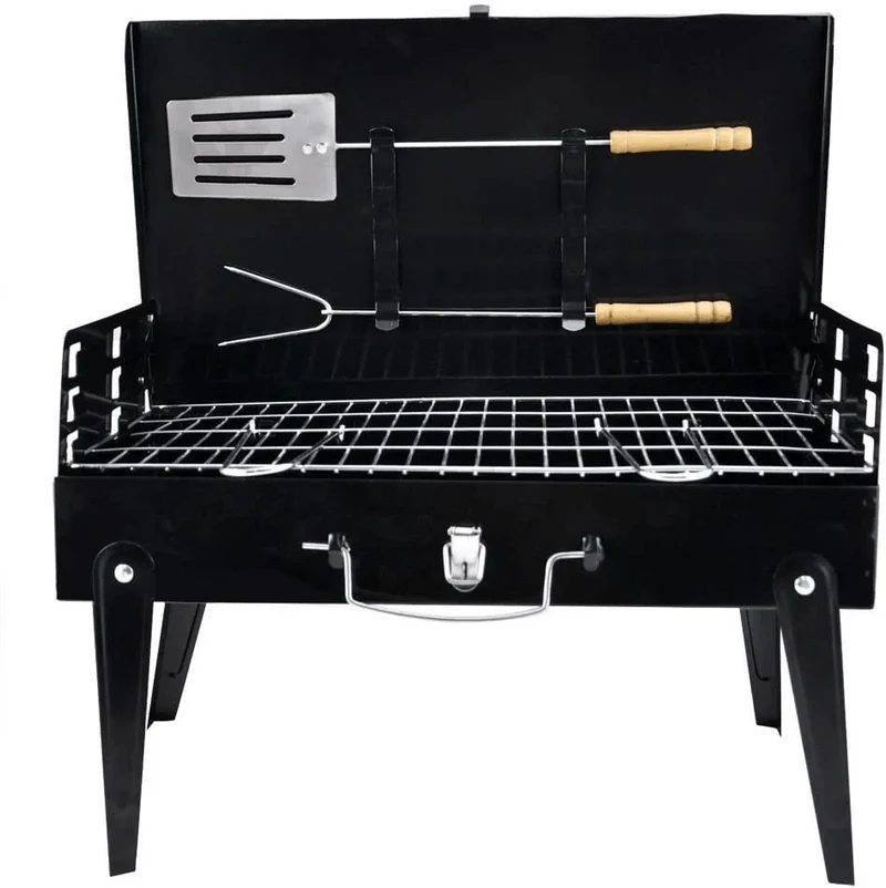 Skanto | Grillmate Fold – Faltbarer Stahl-Koffergrill für Garten, Camping & Outdoor-BBQ