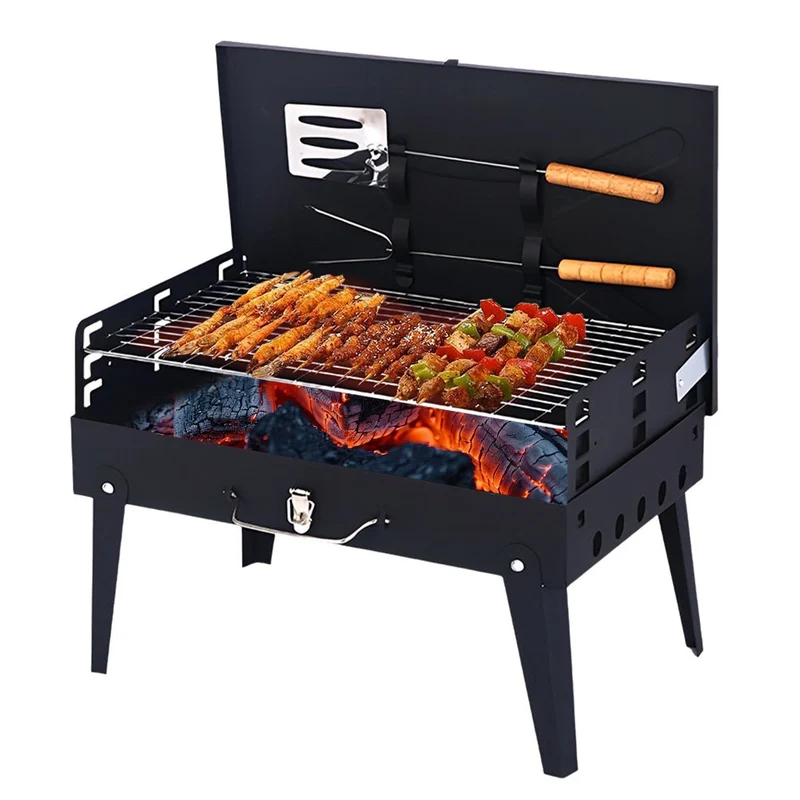 Skanto | Grillmate Fold – Faltbarer Stahl-Koffergrill für Garten, Camping & Outdoor-BBQ