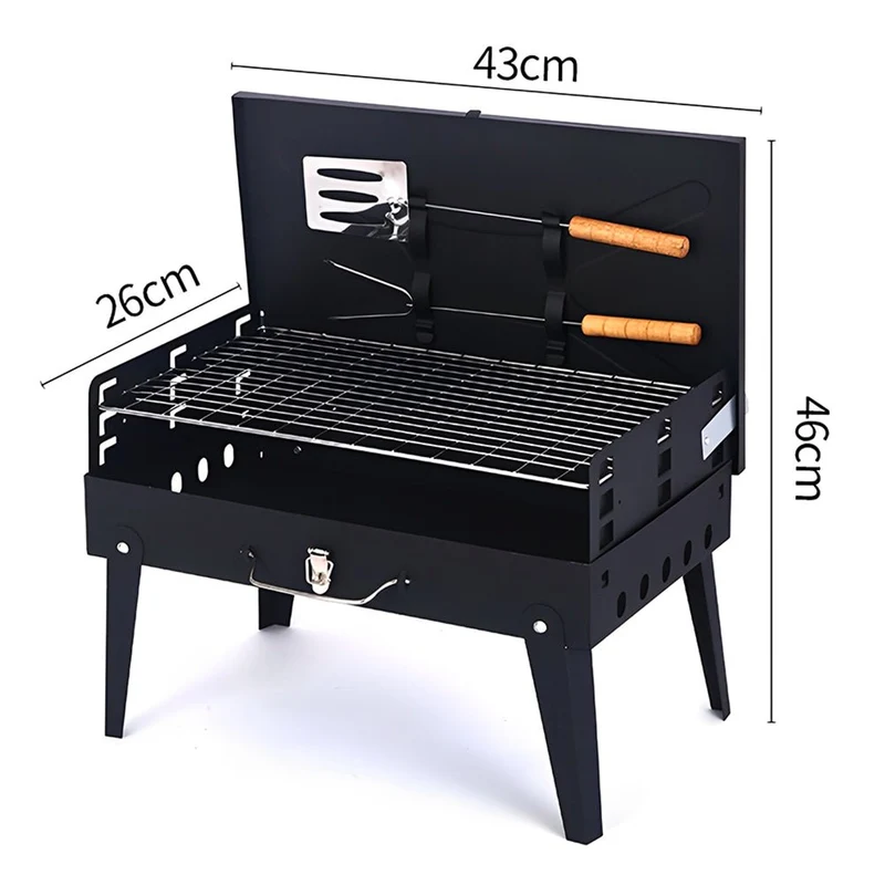 Skanto | Grillmate Fold – Faltbarer Stahl-Koffergrill für Garten, Camping & Outdoor-BBQ