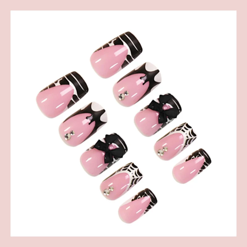 Halloween Kunstnagelset mit verspieltem Spinnen-Design Brehn