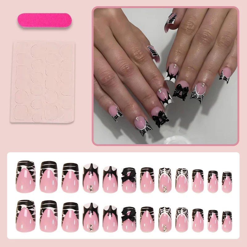 Halloween Kunstnagelset mit verspieltem Spinnen-Design Brehn