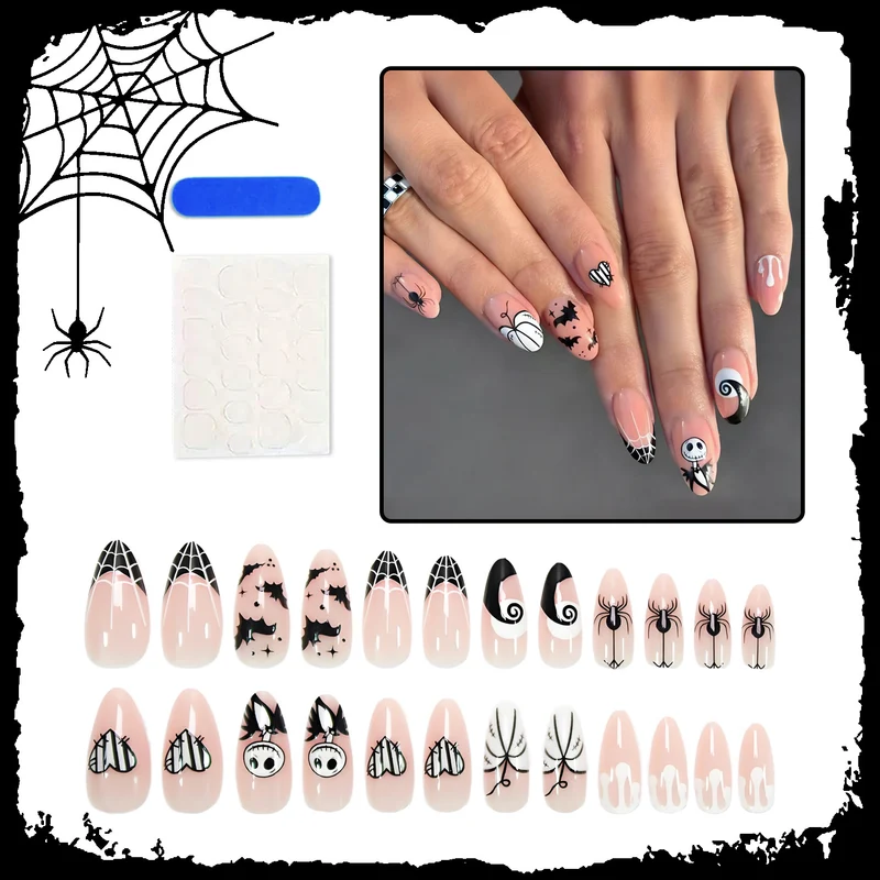 Halloween Kunstnagelset mit verspielt-gruseligen Motiven Brehn