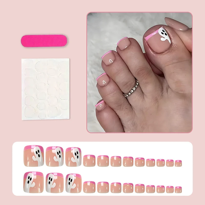 Fußnagel Kunstset mit bezaubernden Geister- und Pinkspitzen Designs Brehn