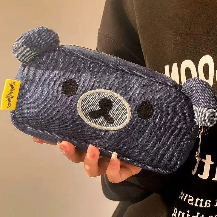 Niedlicher bärförmiger Denim-Stiftehalter