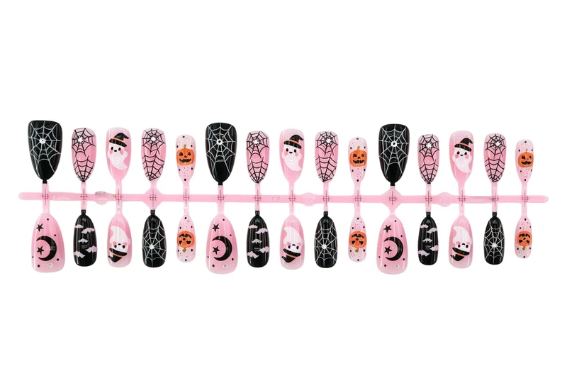Halloween Kunstnagelset mit kreativen Geister- und Spinnenmotiven Brehn