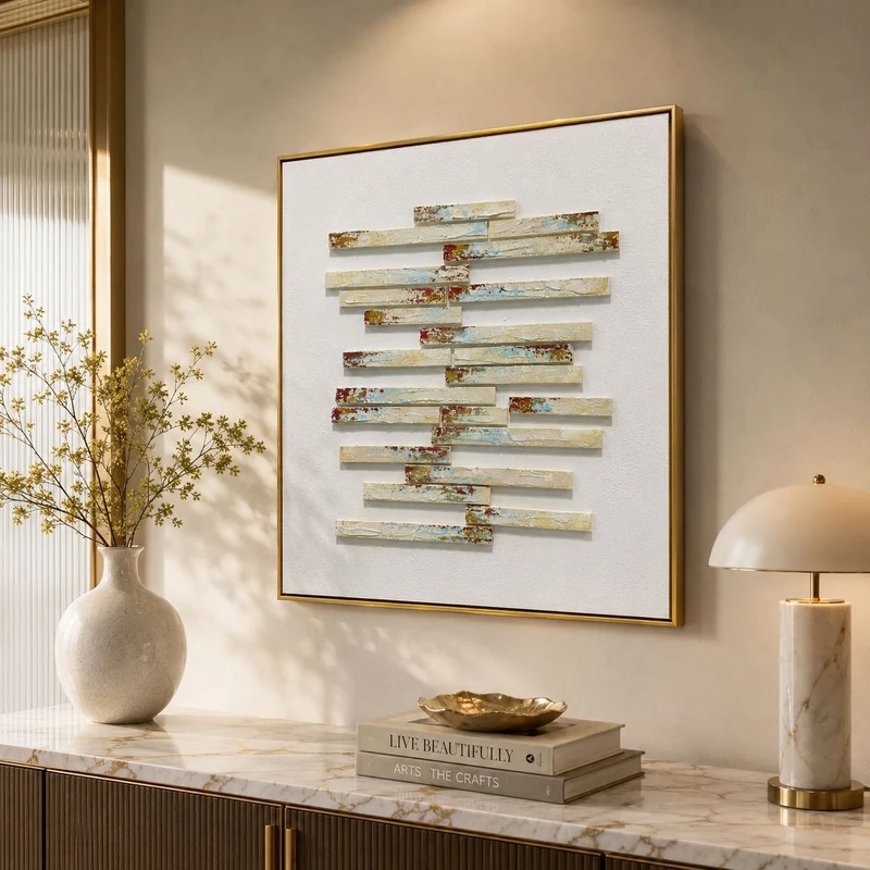Abstrakte Geometrische Wand Skulptur
