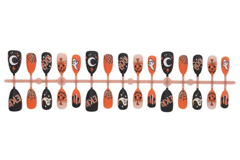 Halloween Kunstnagelset mit Halloween-Motiven und kreativen Designs Brehn