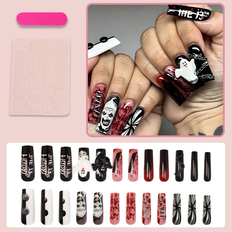Halloween Kunstnagelset mit gruseligen Motiven und extravaganten Designs Brehn