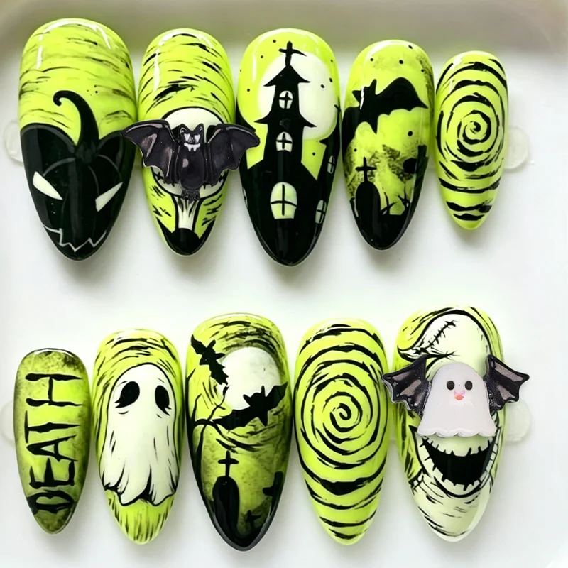 Halloween Kunstnagelset mit gruseligen Motiven Brehn