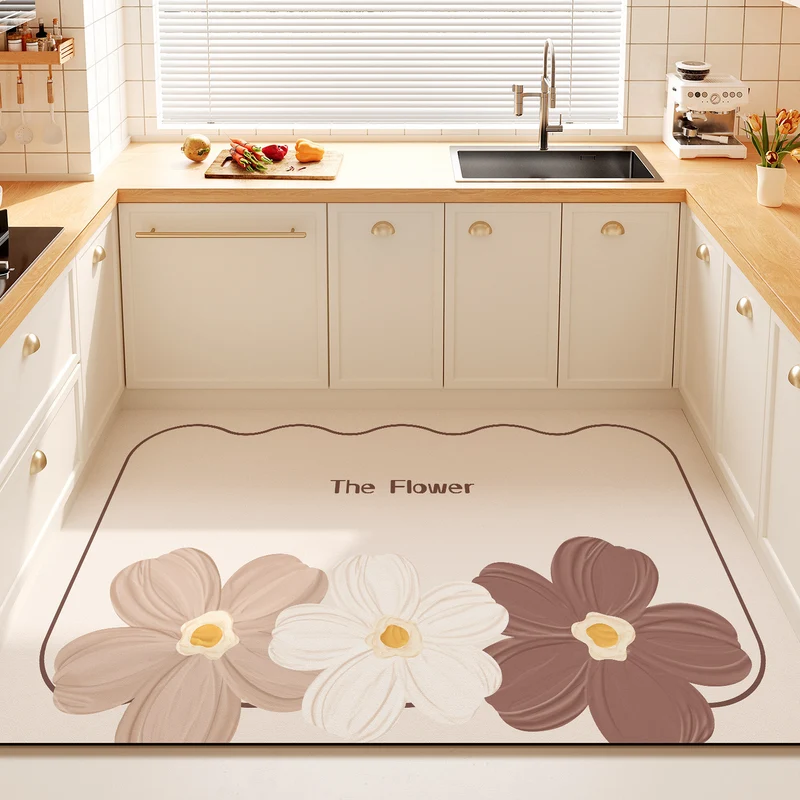 Dekorativer Floral-Zitat-Küchenmatte für Zuhause